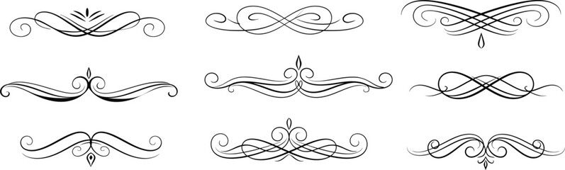 Collection of 8 unique hand drawn ornamental designs and patterns