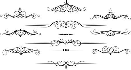 Obraz premium Collection of ornate and elegant decorative border designs and flourishes