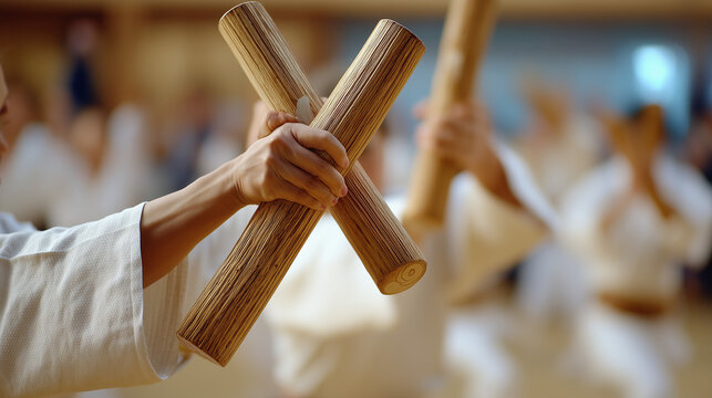 Kochi Yosakoi Festival, Traditional Naruko Wooden Clappers Used by Yosakoi Dancers at Kochi Yosakoi Festival in Japan