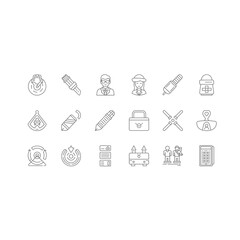Medical and Lab Science Line Icons Set