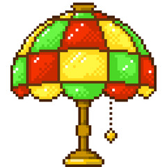 レトロな卓上ランプのドット絵