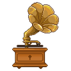 蓄音機のドット絵