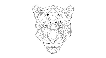 Geometric Tiger Head Line Art Illustration 2.
