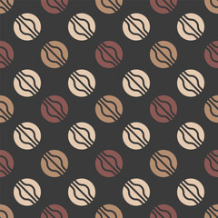 Obraz premium Minimalist Geometric Circle Motif Seamless Pattern with Earthy Tones Background