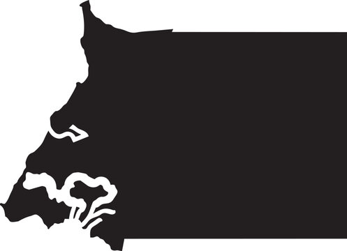 Outline map of Equatorial Guinea simple black silhouette vector graphic for design and illustration isolated on white background