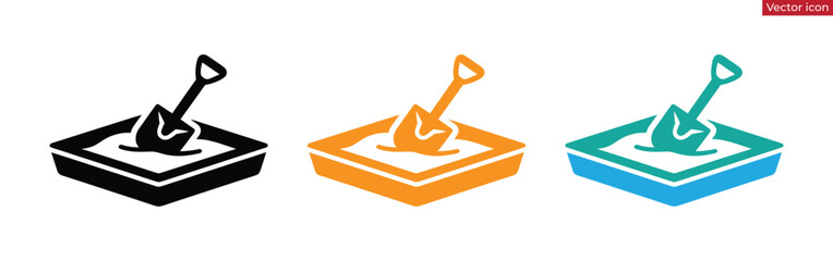 Sandbox with shovel icon isolated on white background © Jannat