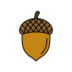 シンプルなどんぐりのカラーアイコン