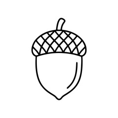 シンプルなどんぐりの線画アイコン