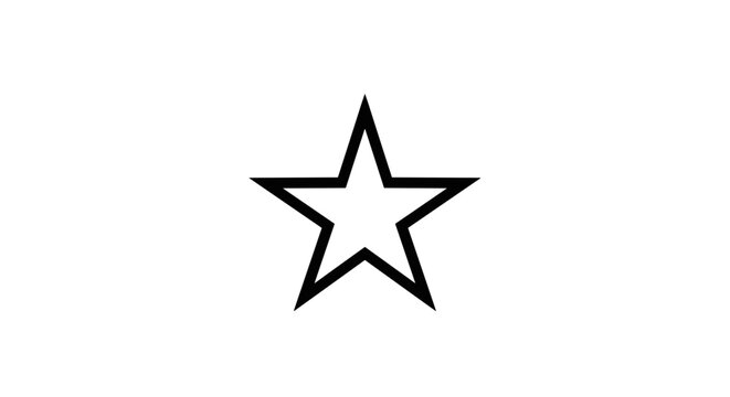 Simple Black Star Icon on White.