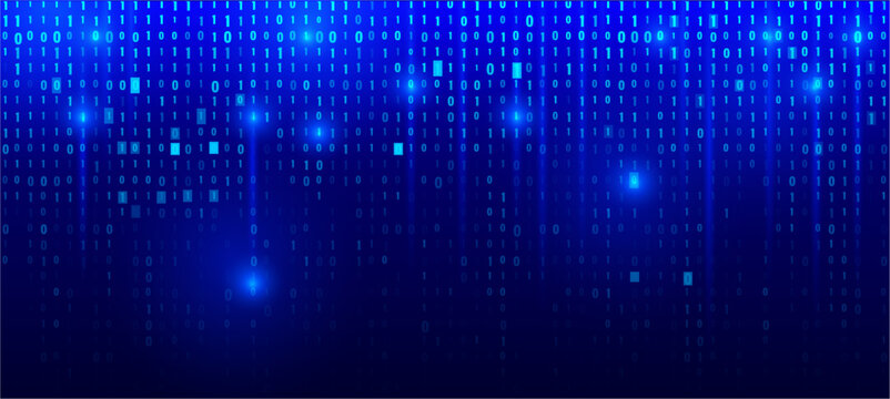 Digital data code stream with luminous flows and glossy light effect. Vector technology background with cyber grid and virtual structure. Programming and software, network system and interface layout