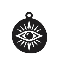 Obraz premium Eye symbol decoration black white mystical wall hanging 
