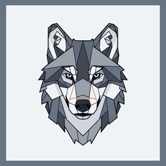 Geometric Wolf Head Illustration Artwork.