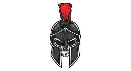 Black Spartan Helmet with Red Crest.