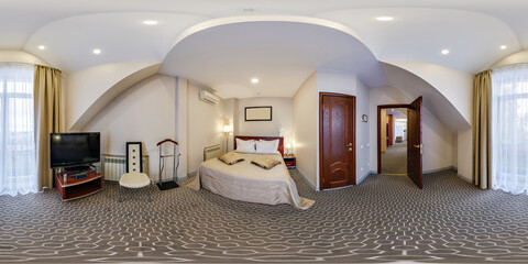 hdri 360 panorama view in bedroom studio room in luxury elite vip hotel in full in equirectangular spherical projection, skybox VR AR content © hiv360