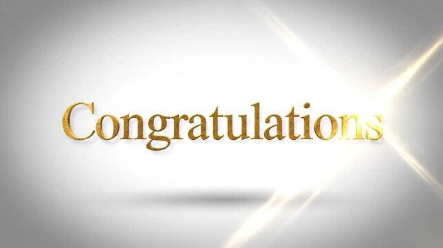 Elegant Golden Congratulations Text on Smooth Background