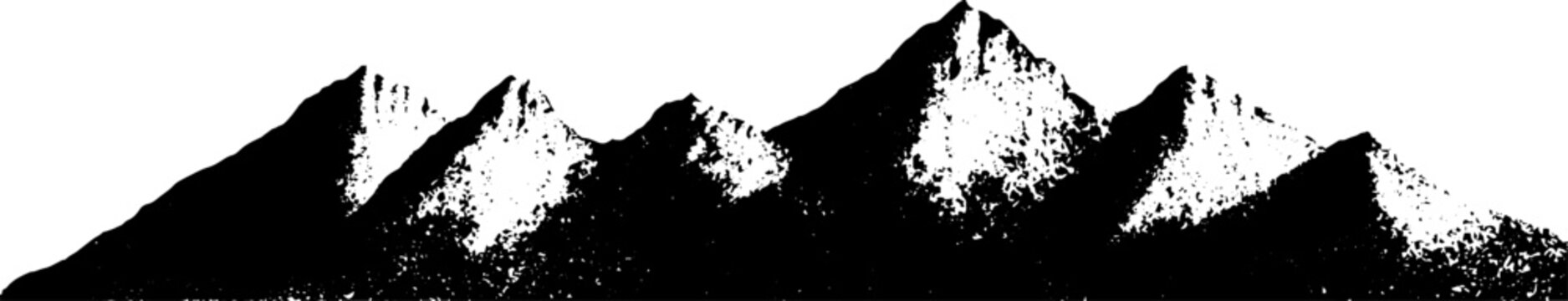 Abstract high contrast stencil of wind-carved yardang ridge for art and design projects