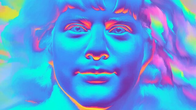 Vibrant thermal faces: dynamic expression changes in rainbow colors