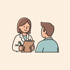 Obraz premium Doctor consulting patient, medical checkup, healthcare and medicine concept, vector illustration