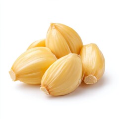 Fresh Yellow Corn Kernels Piled on White Background Perfect for Food and Culinary Themes