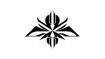 Obraz premium Abstract Black Tribal Tattoo Design on White Background