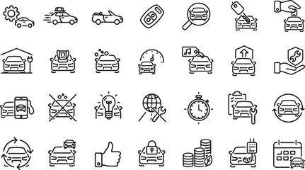 Naklejka premium car service icons set for website or app design