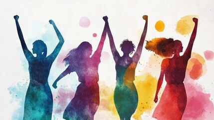 Naklejka premium watercolor of women, March 8 International Womens Day