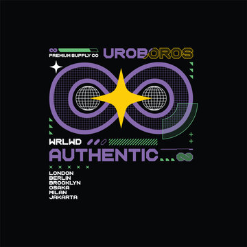 uroboros slogan simple vintage fashion