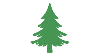 Fototapeta premium Green Pine Tree Silhouette Icon, Simple Vector Illustration