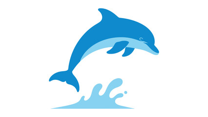 Obraz premium Joyful Blue Dolphin Leaping Out of Water Splash, Aquatic Animal