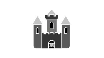 Medieval Castle Icon, Fortress Silhouette, Fantasy Kingdom Emblem, Royal Architecture