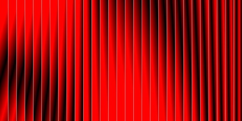 Abstract red and black vertical stripes background with 3D pleated curtain texture and elegant gradient shadows
