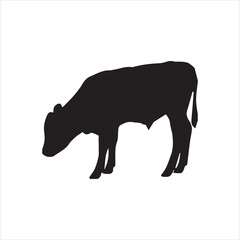  Cow Silhouette Standing Sideways Vector Image