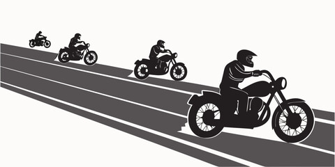 Three motorcyclists racing on a track in a thrilling competition. Vector © Ruhi
