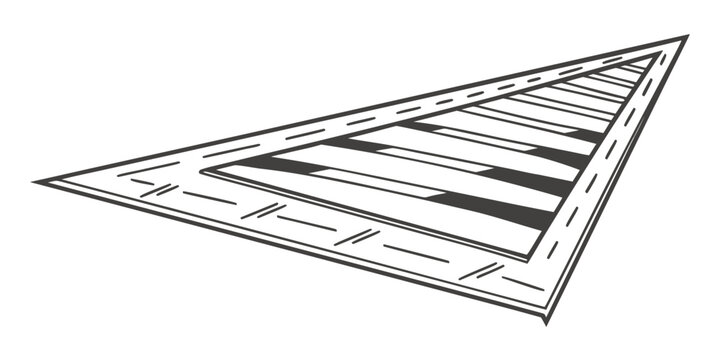 A detailed architectural drawing of a triangular structure with precise measurements Vector