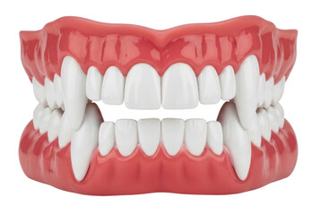 Obraz premium Vampire fangs dentures halloween prop transparent background cutout png