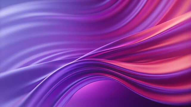 Motion graphics template abstract flowing purple and pink silk wave with smooth texture and dynamic light motion graphics