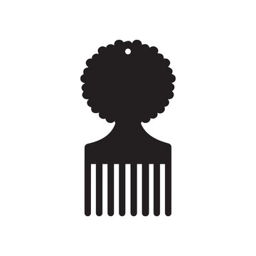 afro pick icon on white background. afro hairbrush sign. afro comb symbol. flat style.
