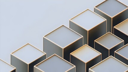 Obraz premium Gray and gold property investment blocks – Suitable for luxury real estate marketing, urban growth, or mortgage planning tools.