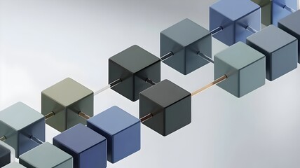 Obraz premium Connected square workflow pipeline – Suitable for productivity systems, enterprise software, or business process automation.