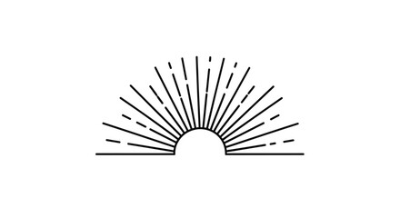 Abstract sunburst design with radiating lines minimalist graphic silhouette