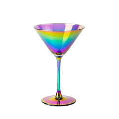 Iridescent Martini Glass - A Colorful Cocktail Experience on White.