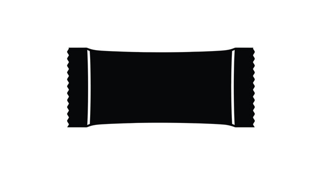 Rectangular chocolate bar wrapper a stark black and white silhouette