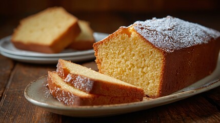 Pound cake served plain, no garnish, honest ingredient-focused presentation