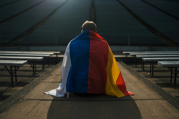 National Flag of Italy Waving in Soft Light with Cinematic Bokeh Background