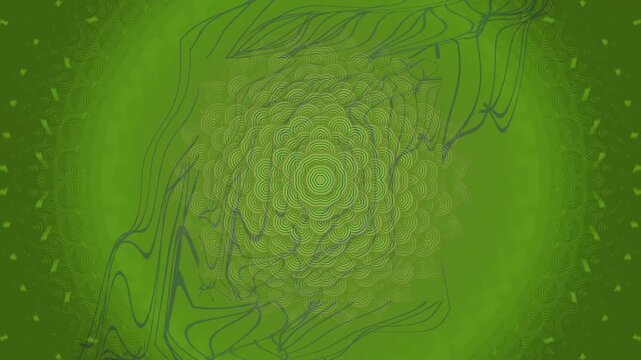 Abstract green background with a textured pattern and subtle design elements.