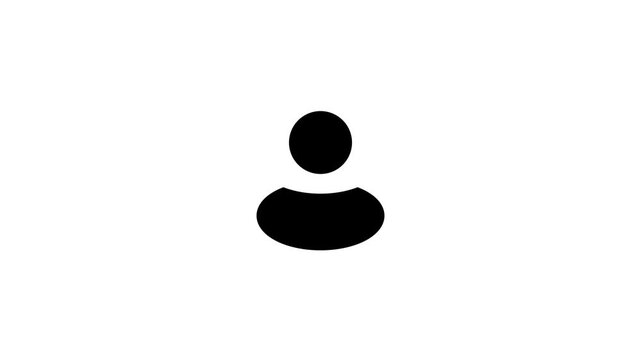 Simple black and white person profile icon