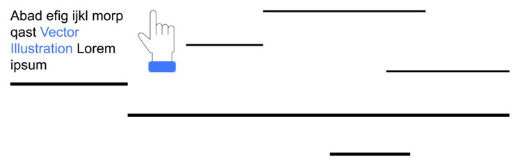 Digital interaction, text selection, communication, education, user interface, design concepts. A hand cursor points to highlighted text, emphasizing interactivity. Digital interaction and user