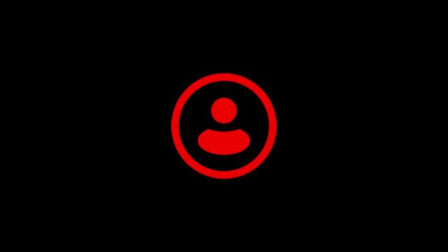 Red profile icon on black background