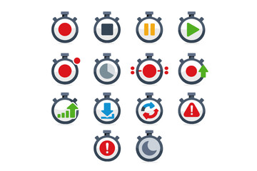 Fototapeta premium Image simple timer down recording up generation icon start standby counting vector