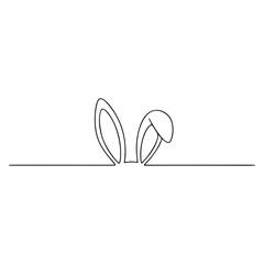 Easter Bunny Continuous One Line Drawing